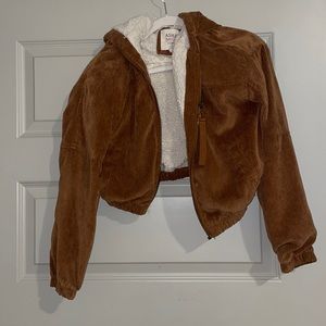 Crop corduroy coat